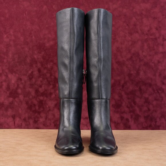 Nordstrom Women Hanna Black Leather Fashion Riding Knee Boots sz 6.5 - Picture 4 of 10